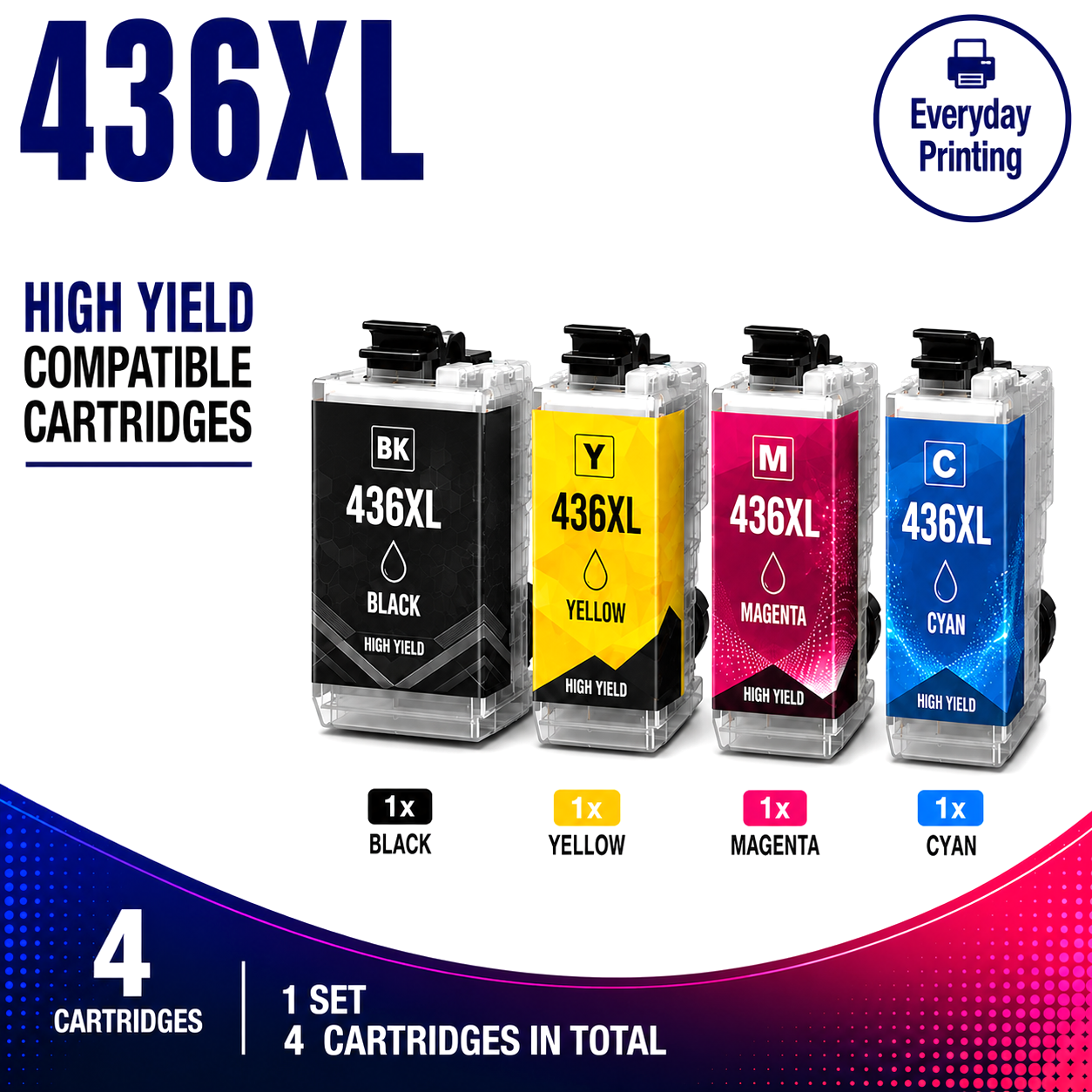 Brother LC-436XL Compatible High Yield Combo Pack Brother LC-436XL Compatible High Yield Combo Pack - Image 1