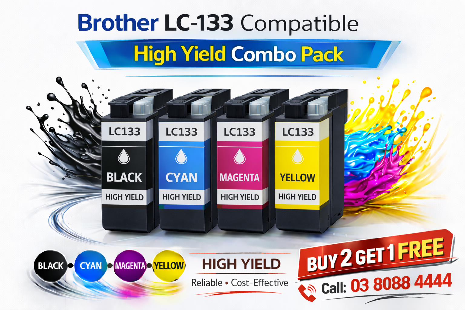 Brother LC-133 Compatible High Yield Combo Pack Brother LC-133 Compatible High Yield Combo Pack - Image 1