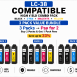 Brother LC-38 Compatible High Yield Combo Pack – 3 Pack Value Bundle