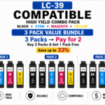 Brother LC-39 Compatible High Yield Combo Pack – 3 Pack Value Bundle