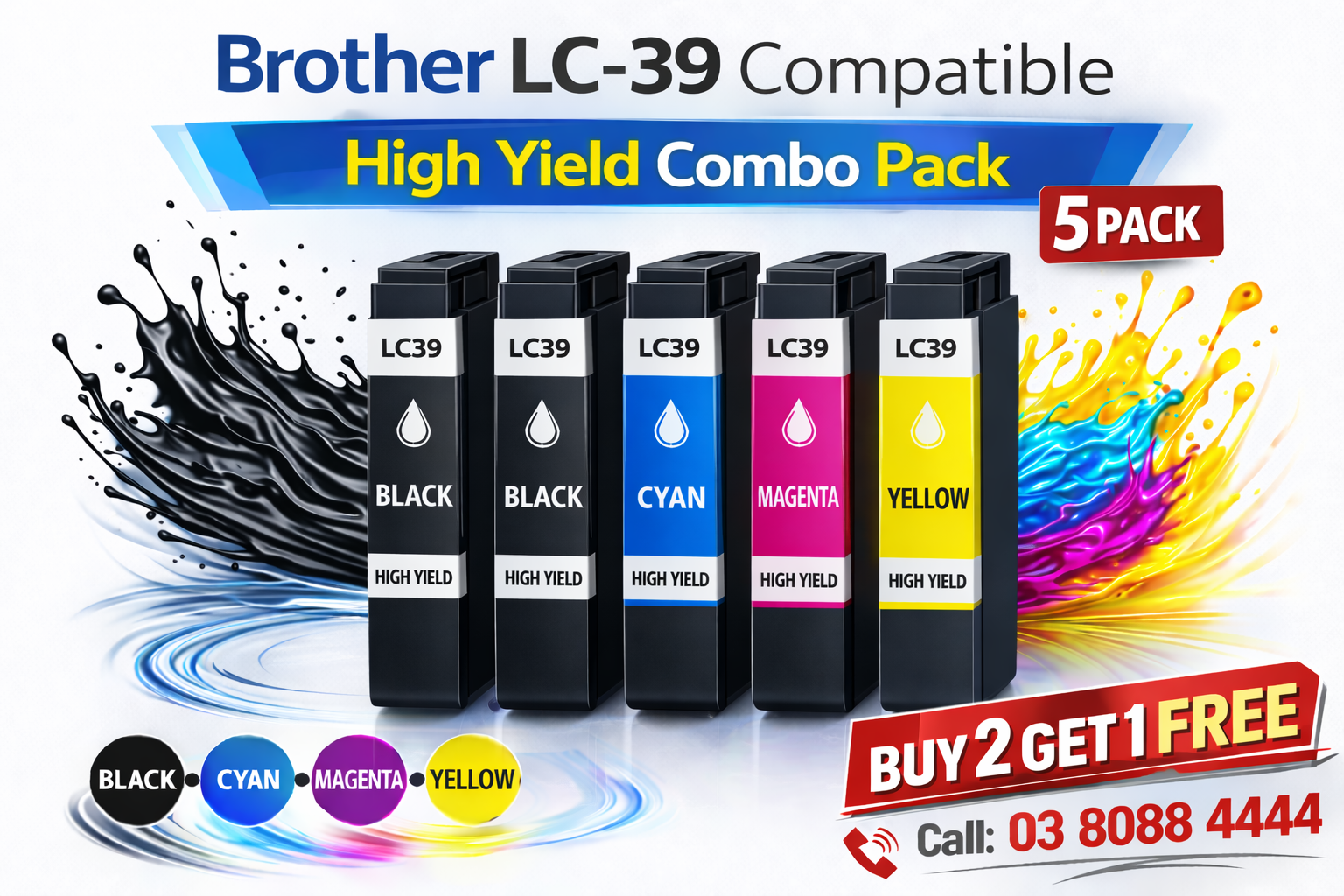 Brother LC-39 Compatible High Yield Combo Pack Brother LC-39 Compatible High Yield Combo Pack - Image 1