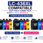 Brother LC-436XL Compatible High Yield Combo Pack – 3 Pack Value Bundle