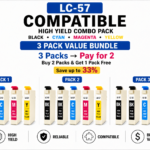 Brother LC-57 Compatible High Yield Combo Pack – 3 Pack Value Bundle