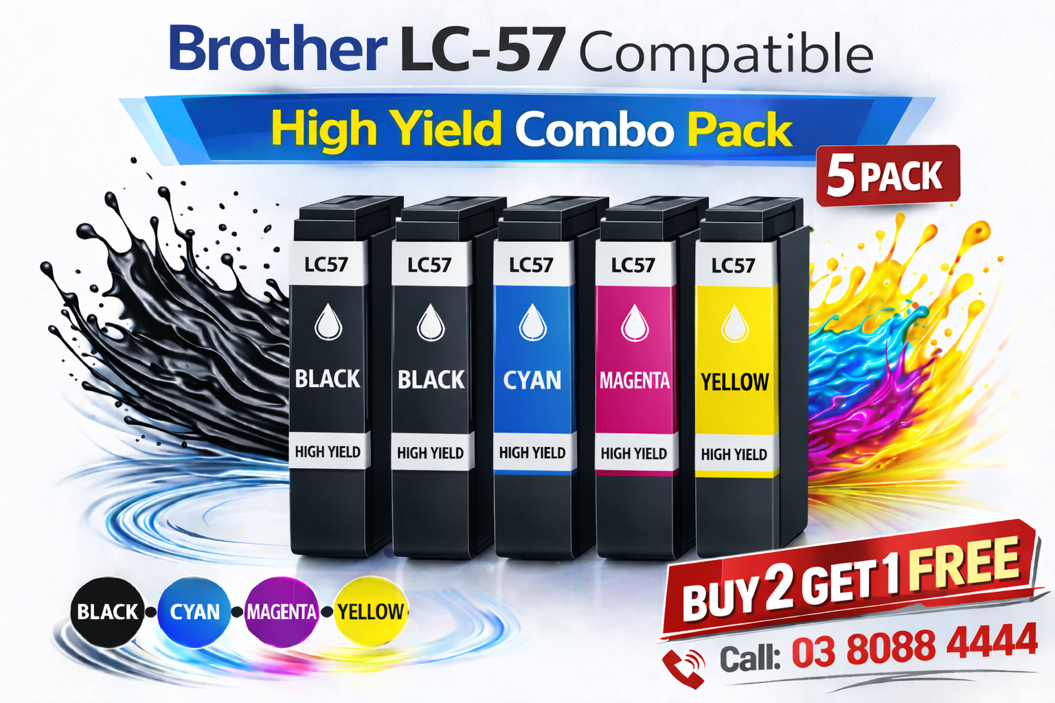 Brother LC-57 Compatible High Yield Combo Pack Brother LC-57 Compatible High Yield Combo Pack - Image 1