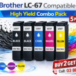 Brother LC-67 Compatible High Yield Combo Pack