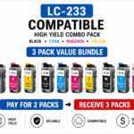 Brother LC-233 Compatible High Yield Combo Pack – 3 Pack Value Bundle