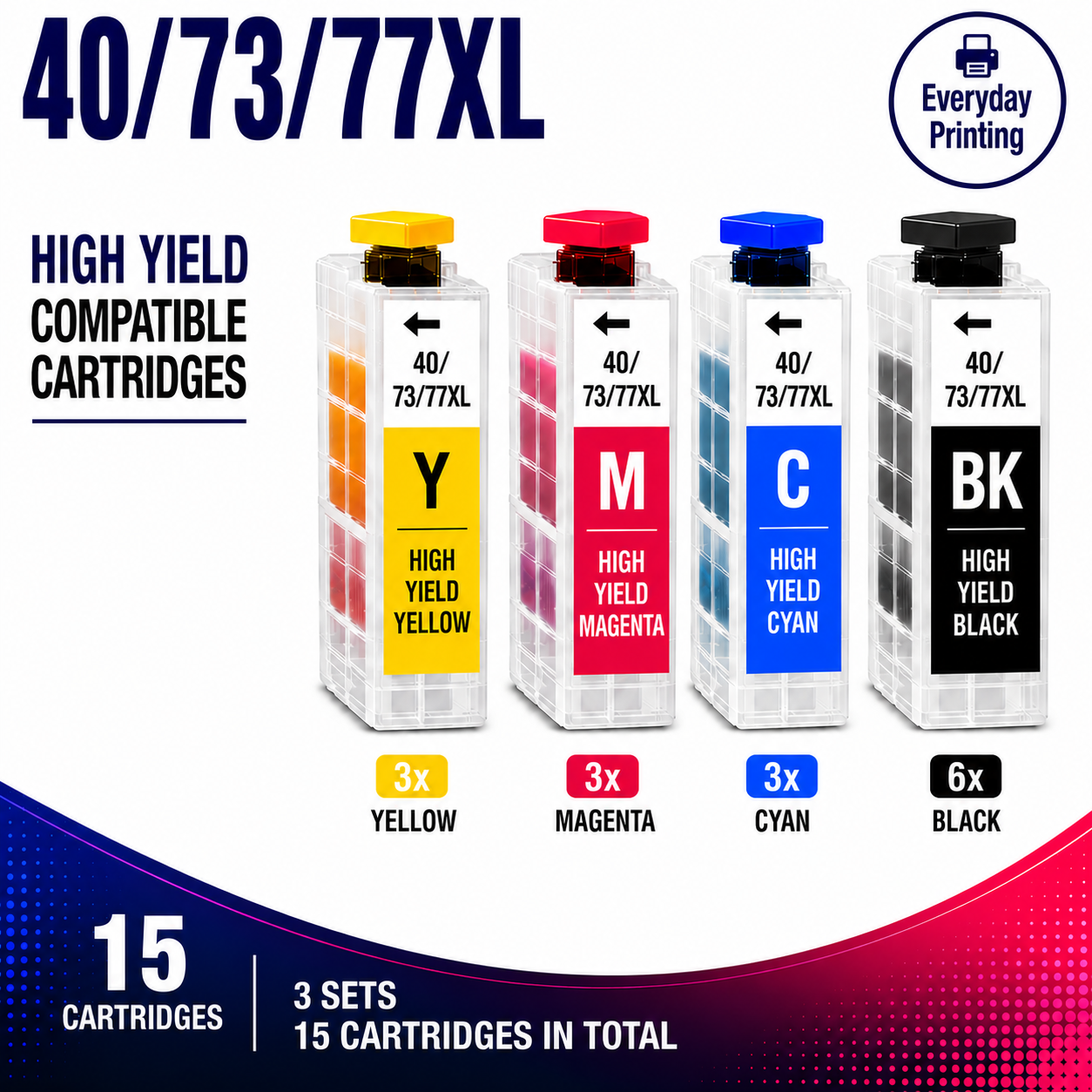 Brother LC-40/73/77XL Compatible High Yield Combo Pack – 3 Pack Value Bundle Brother LC-40/73/77XL Compatible High Yield Combo Pack – 3 Pack Value Bundle - Image 1