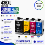 Brother LC-436XL Compatible High Yield Combo Pack – 3 Pack Value Bundle