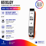 Canon CLI-651XLGY Grey Compatible High Yield Ink Cartridge