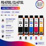 Canon PGI-670XL CLI-671XL Compatible High Yield Combo Pack – 3 Pack Value Bundle