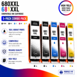 Canon PGI-680XXL CLI-681XXL Compatible High Yield Combo Pack