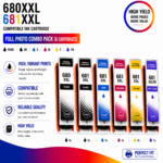 Canon PGI-680XXL CLI-681XXL Compatible High Yield Full Photo Combo Pack (6 Cartridges)