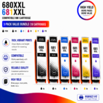 Canon PGI-680XXL CLI-681XXL Compatible High Yield Full Photo Combo Pack – 3 Pack Value Bundle (18 Cartridges)