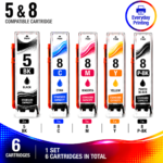 Canon PGI-5BK CLI-8 Compatible Value Combo Pack (6 Cartridges)