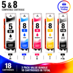 Canon PGI-5 CLI-8 Compatible Value Combo Pack – 3 Pack Value Bundle (18 Cartridges)