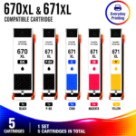 Canon PGI-670XL CLI-671XL Compatible High Yield Combo Pack