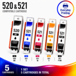 Canon PGI-520 CLI-521 Compatible Value Combo Pack (5 Cartridges)