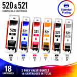 Canon PGI-520 CLI-521 Compatible Full Photo Value Combo Pack – 3 Pack Value Bundle (18 Cartridges)