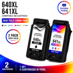 Canon PG-640XL CL-641XL Compatible High Yield Combo Pack