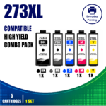 Epson 273XL Compatible Value Combo Pack (5 Cartridges) – Black, Photo Black, Cyan, Magenta & Yellow High Yield Ink Cartridges