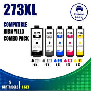 Epson 273XL Compatible Value Combo Pack (5 Cartridges) – Black, Photo Black, Cyan, Magenta & Yellow High Yield Ink Cartridges