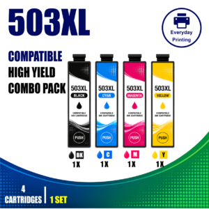 Epson 503XL Compatible Value Combo Pack containing 4 compatible ink cartridges with 1 Black, 1 Cyan, 1 Magenta and 1 Yellow cartridge.