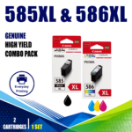 Canon 585XL & 586XL Genuine Black & Tri-Colour Twin Combo Value Pack (2 Cartridges)