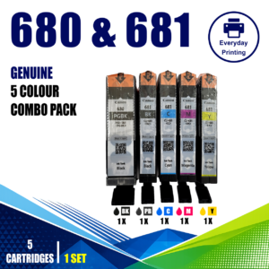Canon PGI-680 & CLI-681 Genuine 5 Colour Value Pack (5 Cartridges)