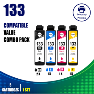 Epson 133 Compatible Value Combo Pack (5 Cartridges) – Black, Cyan, Magenta and Yellow