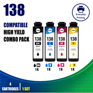 Epson 138 Compatible Value Combo Pack (4 Cartridges) – Black, Cyan, Magenta and Yellow