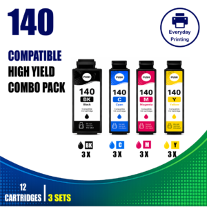 Epson 140 Compatible Ink Cartridges – 4 Colours Value Pack – 3 Pack Value Bundle (12 Cartridges)