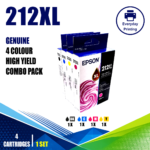 Epson 212XL Genuine High Yield 4 Colour Value Pack (4 Cartridges)