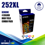 Epson 252XL Genuine High Yield 4 Colour Value Pack (4 Cartridges)