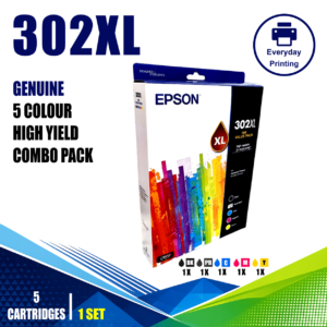 Epson 302XL Genuine High Yield 5 Colour Value Pack (5 Cartridges)