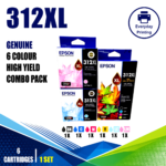 Epson 312XL Genuine High Yield 6 Colour Value Pack (6 Cartridges)