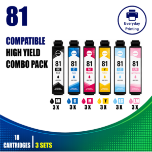 Epson 81 Compatible Ink Cartridges – 6 Colours Value Pack – 3 Pack Value Bundle (18 Cartridges)