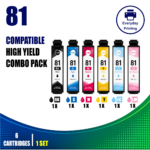 Epson 81 Compatible Value Combo Pack (6 Cartridges) – Black, Cyan, Magenta, Yellow, Light Cyan and Light Magenta