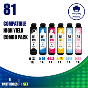 Epson 81 Compatible Value Combo Pack (6 Cartridges) – Black, Cyan, Magenta, Yellow, Light Cyan and Light Magenta
