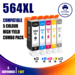 HP 564XL Compatible 5 Colour Combo Value Pack (5 Cartridges)