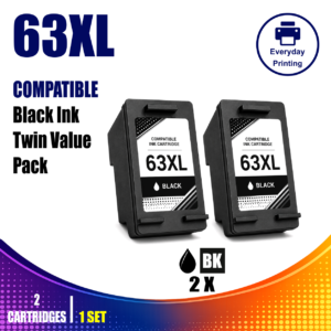 HP 63XL Compatible Black Ink Cartridge Twin Value Pack (2 Cartridges)