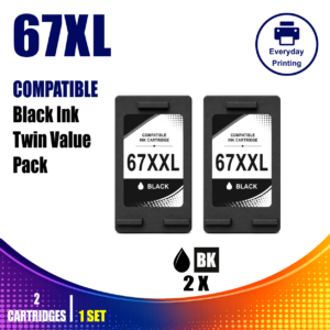 HP 67XXL Compatible Black Ink Cartridge Twin Value Pack (2 Cartridges)