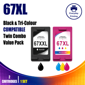 HP 67XXL Compatible Black & HP 67XL Tri-Colour Twin Combo Value Pack (2 Cartridges)
