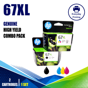 HP 67XL Genuine High Yield Black & Tri-Colour Twin Combo Value Pack (2 Cartridges)