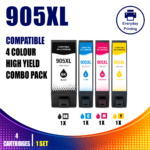 HP 905XL Compatible 4 Colour Combo Value Pack (4 Cartridges)