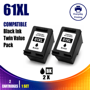 HP 61XL Compatible Black Ink Cartridge Twin Value Pack (2 Cartridges)