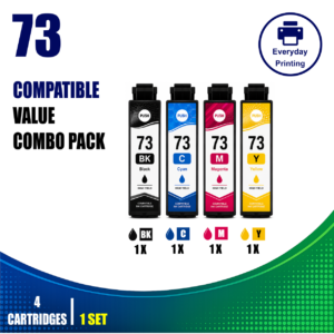 Epson 73 Compatible Value Combo Pack (4 Cartridges) – Black, Cyan, Magenta and Yellow